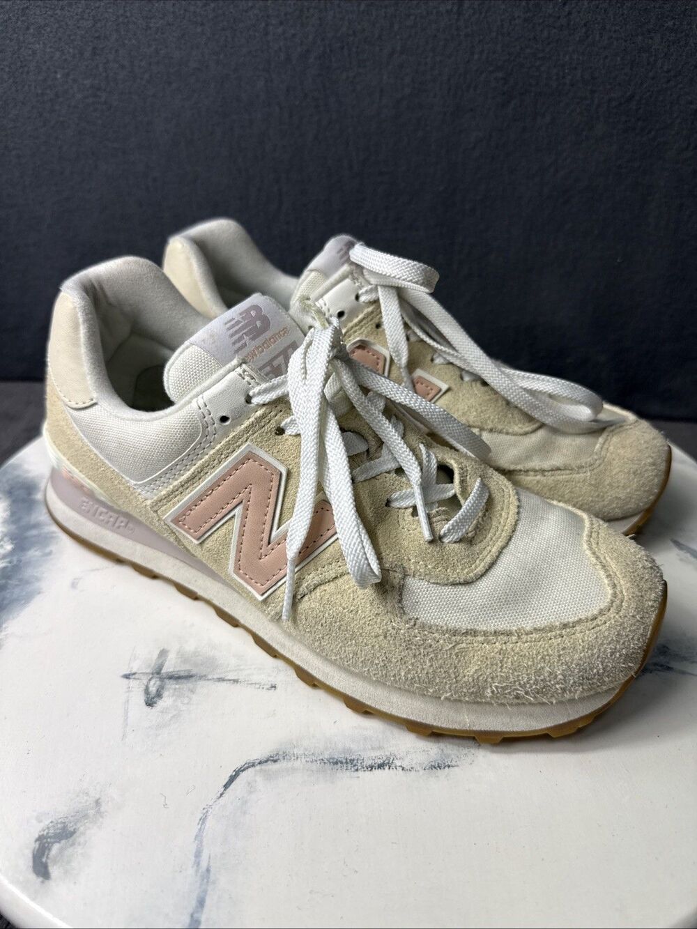 New Balance 574 Tencel Sea Salt Rose Water Sneaker Womens Size 5 WL574NR2 Shoes